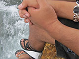 Holding hands while sightseeing in Ligpo Island